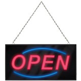 QUARTET LED OPEN SIGN WITH CHAIN 20 X 480 X 250MM BLACK