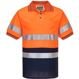 PORTWEST MICRO MESH POLO SHIRT SHORT SLEEVE 2TONE WITH TAPE