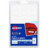 AVERY 40700 NOIRON KIDS FABRIC LABEL ASSORTED SHAPES WHITE PACK 45
