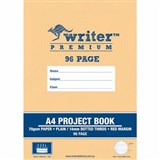 WRITER PREMIUM PROJECT BOOK 14MM PLAINDOTTED THIRDS 70GSM 96 PAGE A4 CAKE