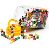 EDUCATIONAL COLOURS LINKING CUBES JAR OF 100