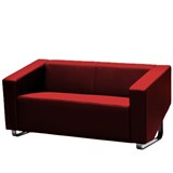 CUBE SOFA LOUNGE THREE SEATER RED