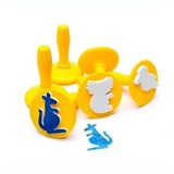 EDUCATIONAL COLOURS PAINT STAMPER AUSTRALIAN ANIMALS YELLOWWHITE PACK 6