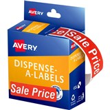 AVERY 937318 MESSAGE LABELS SALE PRICE 64 X 19MM RED PACK 250