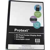 PROTEXT DISPLAY BOOK NONREFILLABLE INSERT COVER 20 POCKET A3 BLACK