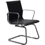AERO VISITOR CHAIR CANTILEVER BASE MEDIUM BACK ARMS LEATHER BLACK