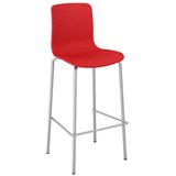 DAL ACTI CHAIR 4LEG LOW BARSTOOL CHROME FRAME RED SHELL