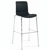 DAL ACTI CHAIR 4LEG HIGH BARSTOOL CHROME FRAME LIGHT GREY SHELL
