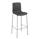 DAL ACTI CHAIR 4LEG HIGH BARSTOOL CHROME FRAME CHARCOAL SHELL