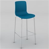DAL ACTI CHAIR 4LEG HIGH BARSTOOL CHROME FRAME NAVY BLUE SHELL