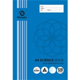 OLYMPIC SG281 SCIENCE BOOK 2MM GRAPH 8MM RULED 128 PAGE 55GSM A4 PACK 10