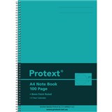 PROTEXT NOTE BOOK 8MM FEINT RULED 55GSM 100 PAGE A4 AQUA