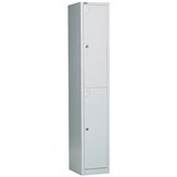 GO STEEL LOCKER 2 DOOR 380 X 455 X 1830MM SILVER GREY