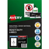 AVERY 959210 REMOVABLE HEAVYDUTY LABELS 991 X 139MM WHITE PACK 20