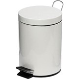 COMPASS GARBAGE PEDAL BIN ROUND 5 LITRE WHITE