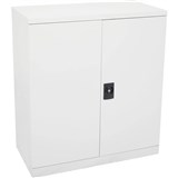RAPIDLINE GO SWING DOOR CUPBOARD 2 SHELVES 1015 X 910 X 450MM WHITE SATIN