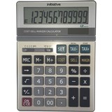 INITIATIVE DESKTOP CALCULATOR 12 DIGIT DUAL POWERED LARGE GREY