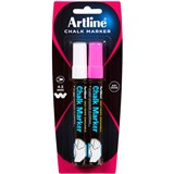 ARTLINE CHALK MARKER BULLET 2MM ASSORTED PACK 2