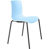 DAL ACTI CHAIR 4LEG BLACK POWDERCOAT FRAME PALE BLUE POLYPROP SHELL
