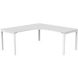 OLG AXIS SINGLE SIDED 90 DEGREE WORKSTATION RIGHT HAND RETURN 1800 X 1800 X 750MM WHITE FRAME WHITE TOP