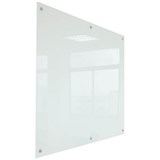 RAPIDLINE GLASS WRITING BOARD WITH CHROME FITTINGS 2100 X 1200 X 15MM WHITE