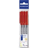 STAEDTLER 430 STICK BALLPOINT PEN MEDIUM RED PACK 3
