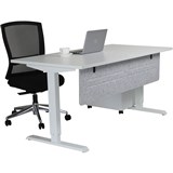 HEDJ BELOW PET DESK MOUNTED SCREEN 1400 X 340MM LIGHT GREY
