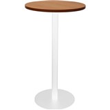 RAPIDLINE DRY BAR TABLE 600 X 1050MM CHERRY COLOURED TABLE TOP  WHITE POWDER COAT BASE