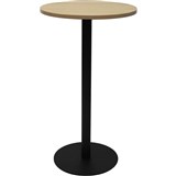 RAPIDLINE DRY BAR TABLE 600 X 1050MM NATURAL OAK TABLE TOP  BLACK POWDER COAT BASE