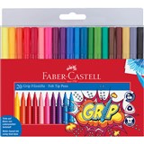 FABERCASTELL GRIP FELT TIP MARKERS ASSORTED PACK 20