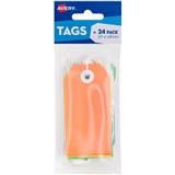 AVERY 13206 SWING TAGS WITH STRING 96 X 48MM BRIGHT ASSORTED PACK 24