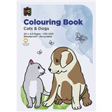 EDUCATIONAL COLOURS CATS AND DOGS COLOURING BOOK 250GSM 20 PAGE A4