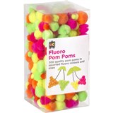 EDUCATIONAL COLOURS POM POMS FLUORO ASSORTED PACK 300