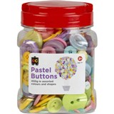 EDUCATIONAL COLOURS BUTTONS PASTEL ASSORTED JAR 400G