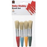 EDUCATIONAL COLOURS BABY STUBBY BRUSH ASSORTED PACK 4