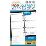 DEBDEN DAYPLANNER PR2760 FINANCIAL YEAR DIARY REFILL WEEK TO VIEW 172 X 96MM WHITE