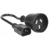 CYBERPOWER UPS POWER CABLE IEC C14 PLUG TO 3PIN SOCKET 150MM BLACK