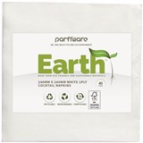 EARTH ECO COCKTAIL NAPKIN 2 PLY 240 X 240MM WHITE PACK 40