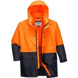 HUSKI KIMBERLEY LIGHTWEIGHT HIVIS RAIN JACKET 2TONE ORANGENAVY 2XL