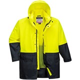 HUSKI KIMBERLEY LIGHTWEIGHT HIVIS RAIN JACKET 2TONE YELLOWNAVY L