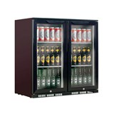 HELLER UPRIGHT DOUBLE DOOR BAR FRIDGE 210 LITRE BLACK