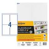 AVERY 983001 CLASSROOM LABELS 991 X 139MM WHITE PACK 20