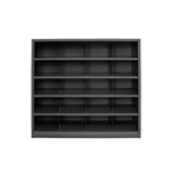 STEELCO PIGEONHOLE SHELVING UNIT 20 COMPARTMENTS 940 X 1000 X 386MM BLACK SATIN