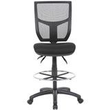 YS DESIGN HALO DRAFTING CHAIR WITH DRAFTING KIT HIGH MESH BACK BLACK