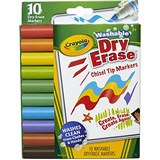 CRAYOLA WASHABLE MARKERS DRY ERASE ASSOTRTED PACK OF 10