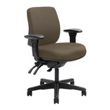 DAL ERGOSELECT SPARK ERGONOMIC CHAIR MEDIUM BACK 3 LEVER SEAT SLIDE BLACK NYLON BASE ADJUSTABLE ARMS CHOCOLATE
