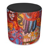 ORANGE DUST SPECTRUM EVA ROUND OTTOMAN 450 X 450 X 450MM SWAN BLACK