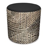 ORANGE DUST SPECTRUM EVA ROUND OTTOMAN 450 X 450 X 450MM COCKATOO BLACK