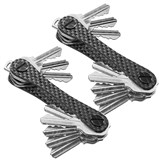 KEYSMART ORGINAL COMPACT KEY HOLDER AND KEYCHAIN ORGANISER CARBON FIBER 3K BLACK PACK 2