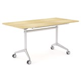OLG MODULUS FLIP TABLE 1200 X 750MM WHITE FRAME NEW OAK TOP